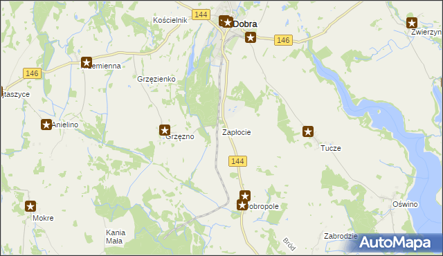 mapa Zapłocie gmina Dobra, Zapłocie gmina Dobra na mapie Targeo