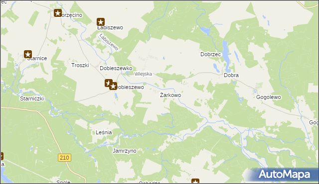 mapa Żarkowo, Żarkowo na mapie Targeo