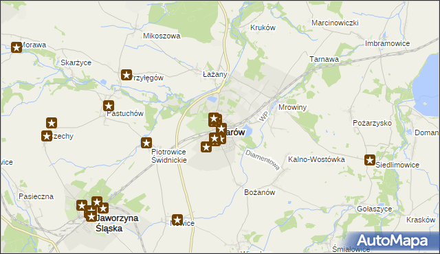 mapa Żarów powiat świdnicki, Żarów powiat świdnicki na mapie Targeo