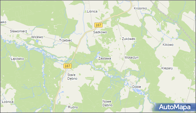 mapa Zastawa, Zastawa na mapie Targeo