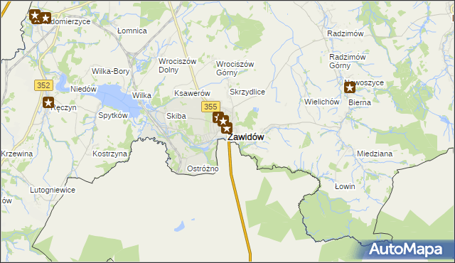 mapa Zawidów, Zawidów na mapie Targeo