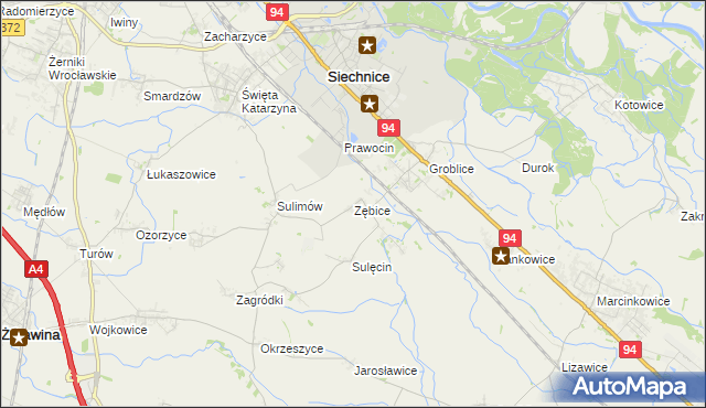 mapa Zębice, Zębice na mapie Targeo