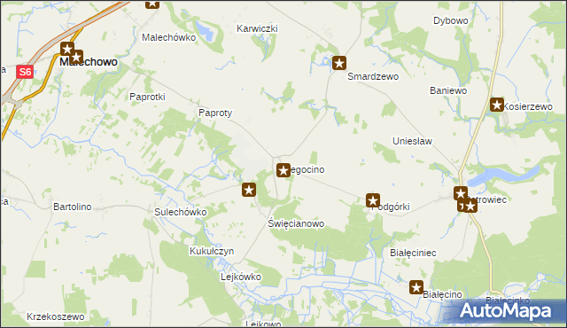 mapa Żegocino, Żegocino na mapie Targeo