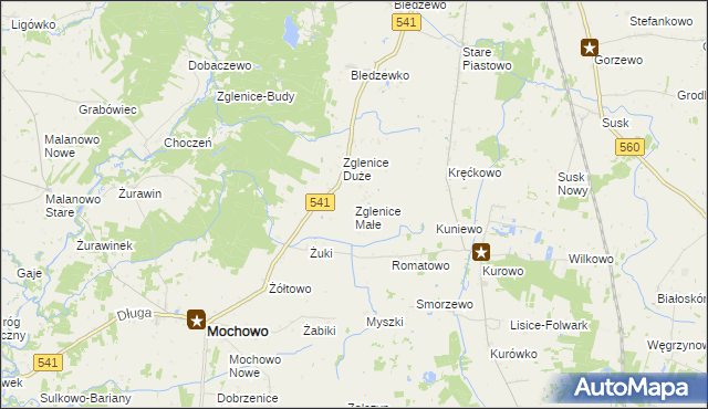 mapa Zglenice Małe, Zglenice Małe na mapie Targeo