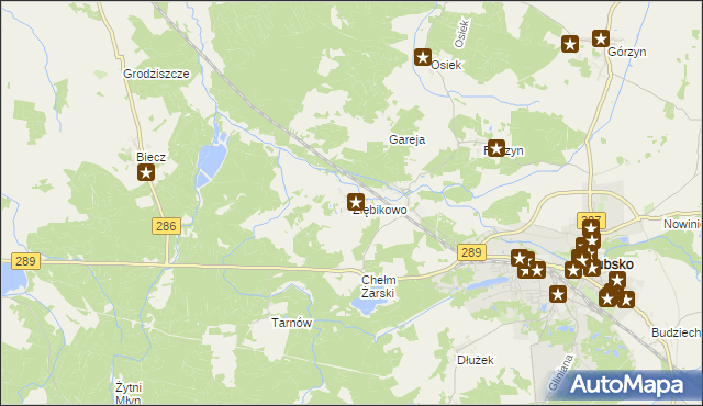 mapa Ziębikowo, Ziębikowo na mapie Targeo