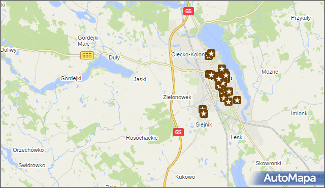 mapa Zielonówek, Zielonówek na mapie Targeo