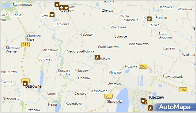 mapa Złotków, Złotków na mapie Targeo