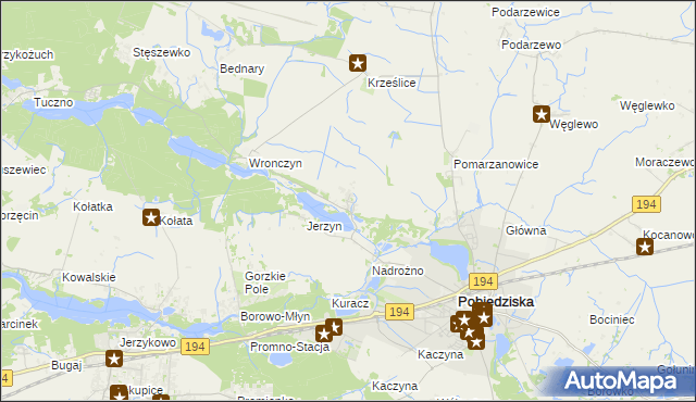 mapa Złotniczki gmina Pobiedziska, Złotniczki gmina Pobiedziska na mapie Targeo