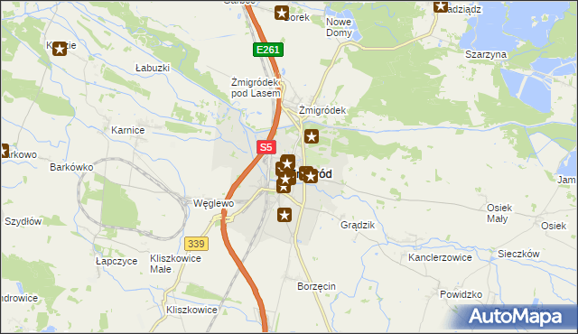 mapa Żmigród, Żmigród na mapie Targeo