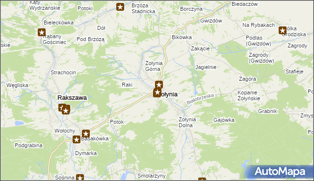 mapa Żołynia, Żołynia na mapie Targeo