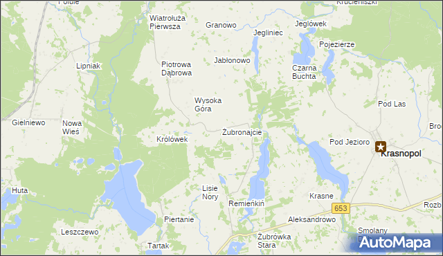 mapa Żubronajcie, Żubronajcie na mapie Targeo