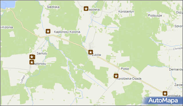 mapa Żuków gmina Włodawa, Żuków gmina Włodawa na mapie Targeo