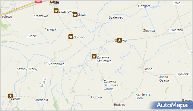 mapa Żuławka Sztumska, Żuławka Sztumska na mapie Targeo