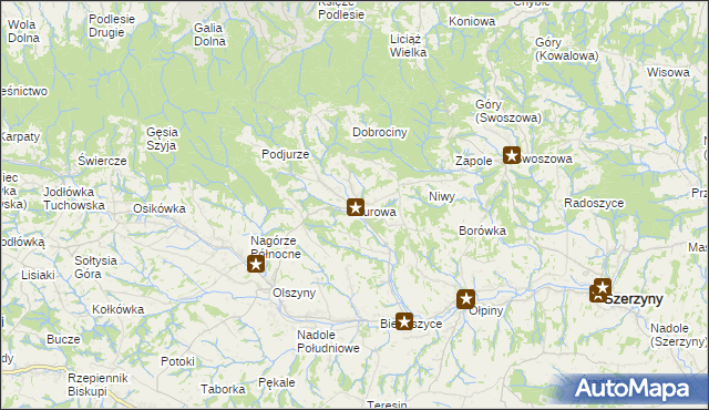 mapa Żurowa, Żurowa na mapie Targeo