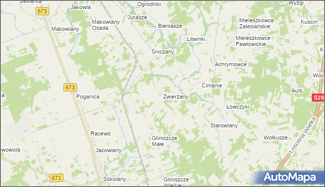 mapa Zwierżany, Zwierżany na mapie Targeo