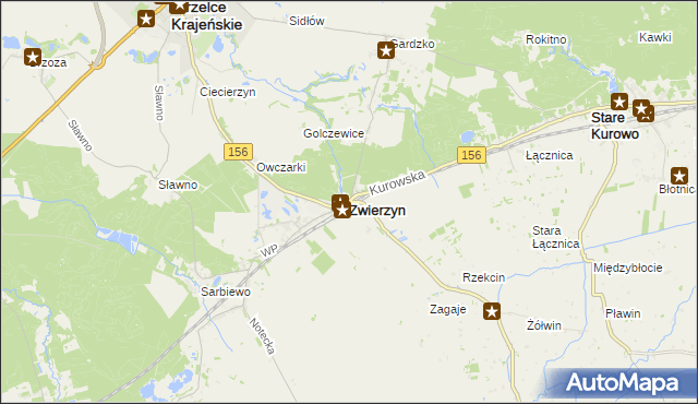 mapa Zwierzyn powiat strzelecko-drezdenecki, Zwierzyn powiat strzelecko-drezdenecki na mapie Targeo