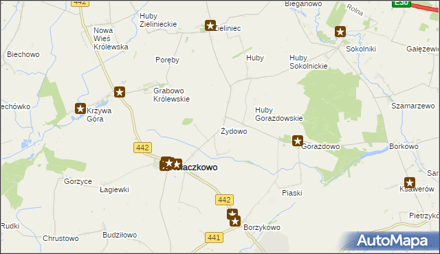 mapa Żydowo gmina Kołaczkowo, Żydowo gmina Kołaczkowo na mapie Targeo