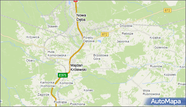 mapa Brzostowa Góra, Brzostowa Góra na mapie Targeo