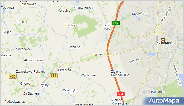 mapa Kuków gmina Suwałki, Kuków gmina Suwałki na mapie Targeo