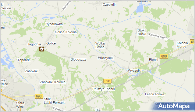 mapa Pruszynek, Pruszynek na mapie Targeo