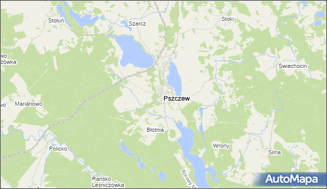 mapa Pszczew, Pszczew na mapie Targeo