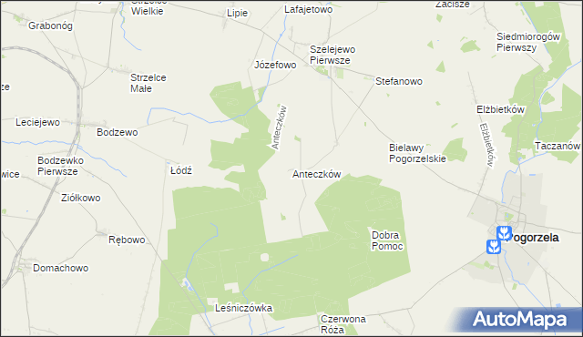 mapa Anteczków, Anteczków na mapie Targeo