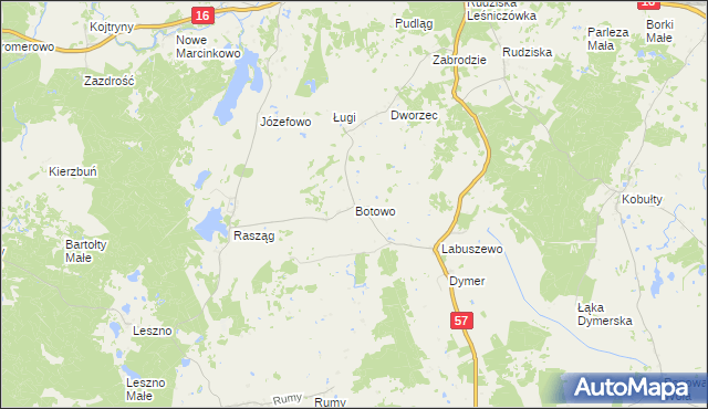 mapa Botowo, Botowo na mapie Targeo