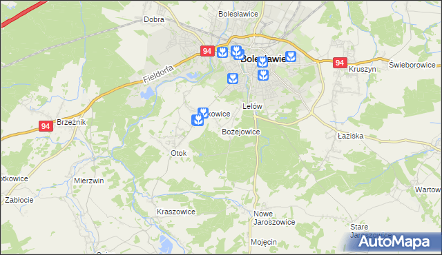 mapa Bożejowice, Bożejowice na mapie Targeo