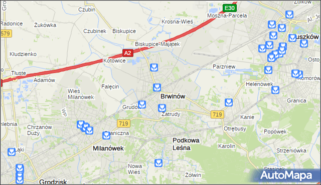 mapa Brwinów, Brwinów na mapie Targeo