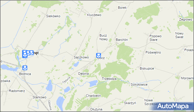 mapa Bucz, Bucz na mapie Targeo
