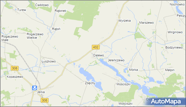 mapa Dalewo gmina Śrem, Dalewo gmina Śrem na mapie Targeo