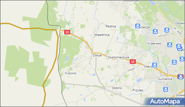 mapa Dołuje, Dołuje na mapie Targeo