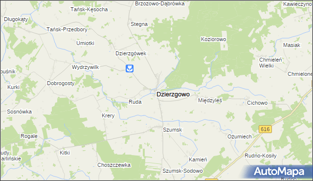 mapa Dzierzgowo, Dzierzgowo na mapie Targeo