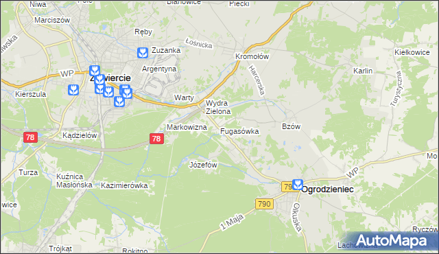 mapa Fugasówka, Fugasówka na mapie Targeo