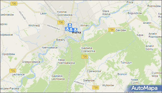 mapa Gajówka Czerwonka, Gajówka Czerwonka na mapie Targeo