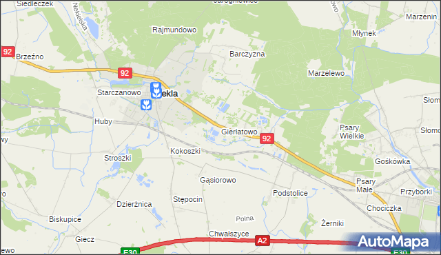 mapa Gierłatowo, Gierłatowo na mapie Targeo