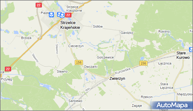 mapa Golczewice, Golczewice na mapie Targeo