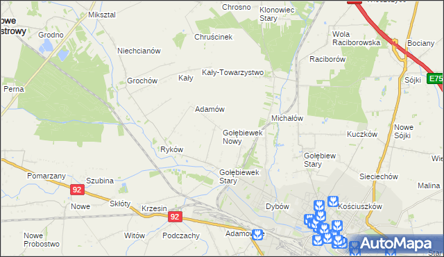 mapa Gołębiewek Nowy, Gołębiewek Nowy na mapie Targeo