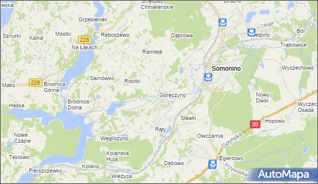 mapa Goręczyno, Goręczyno na mapie Targeo