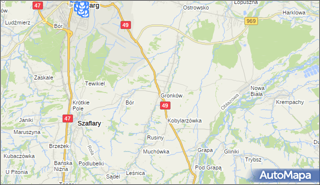 mapa Gronków, Gronków na mapie Targeo