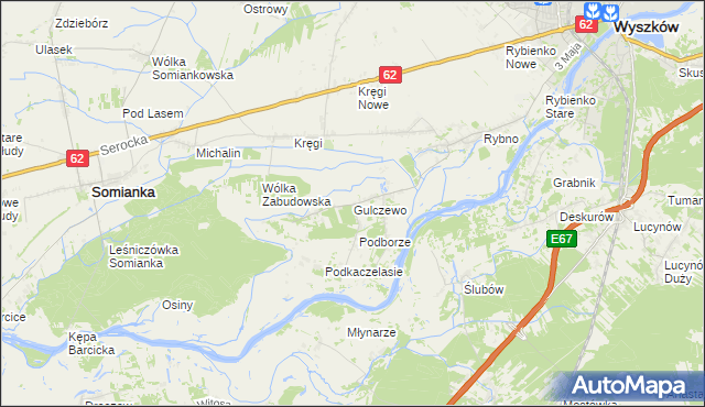 mapa Gulczewo gmina Wyszków, Gulczewo gmina Wyszków na mapie Targeo