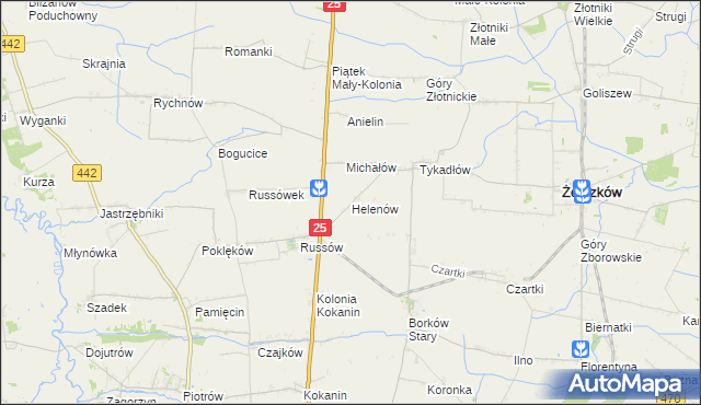 mapa Helenów gmina Żelazków, Helenów gmina Żelazków na mapie Targeo
