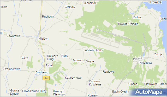 mapa Janowo-Olędry, Janowo-Olędry na mapie Targeo