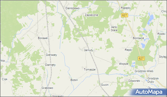 mapa Jarnuty gmina Czerwin, Jarnuty gmina Czerwin na mapie Targeo