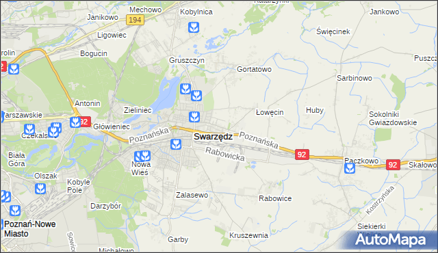 mapa Jasin gmina Swarzędz, Jasin gmina Swarzędz na mapie Targeo