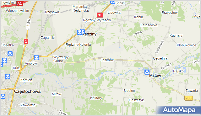 mapa Jaskrów, Jaskrów na mapie Targeo