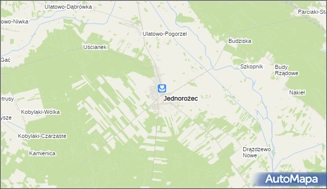 mapa Jednorożec, Jednorożec na mapie Targeo