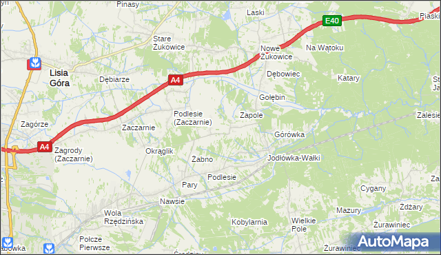 mapa Jodłówka gmina Tarnów, Jodłówka gmina Tarnów na mapie Targeo