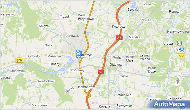 mapa Józefowice gmina Tarczyn, Józefowice gmina Tarczyn na mapie Targeo