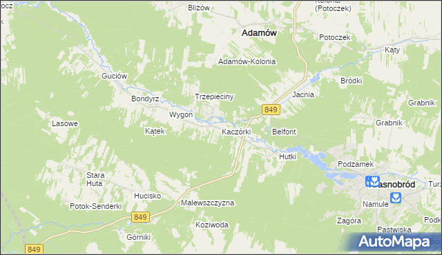 mapa Kaczórki, Kaczórki na mapie Targeo